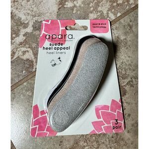 Apara Suede Heel Appeal Heel Liners 3 Pair Peel & Stick Technology New In Sealed